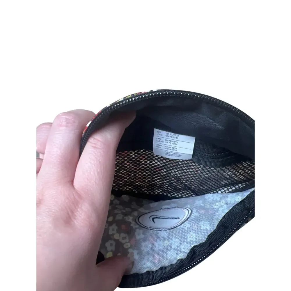 Nike Heritage Floral Fanny Pack Waist Bag Black Multi Color Flower Belt Hip Pack